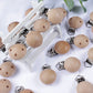 10Pcs/Lot Wooden Pacifier Clip Beech Pacifier Clips Chewable Teething Diy Dummy Clip Chains Baby Teether Nursing Accessories