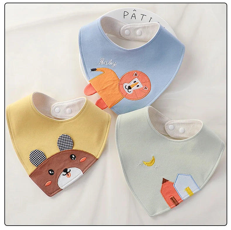 Cartoon Baby Bibs Soft Newborn Feeding Towel Cotton Cloths Baby Girls Boys Bandana Bib Newborn Saliva Towel Burp Cloths