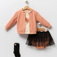 Baby Girl 4-Piece Autumn Outfit – Pumpkin & Black Tulle