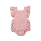 Citgeett Summer Newborn Baby Girl Bodysuit Ruffle Sleeveless Cute Solid Jumpsuit 4 Colors rUFFLE solid Fashion Outfits Sunsuit