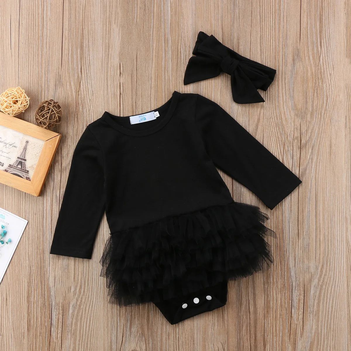 2018 Brand New Newborn Toddler Infant Baby Girl Romper Tutu Dress Jumpsuit Longsleeve Clothes Headband Solid Outfit Wholesale