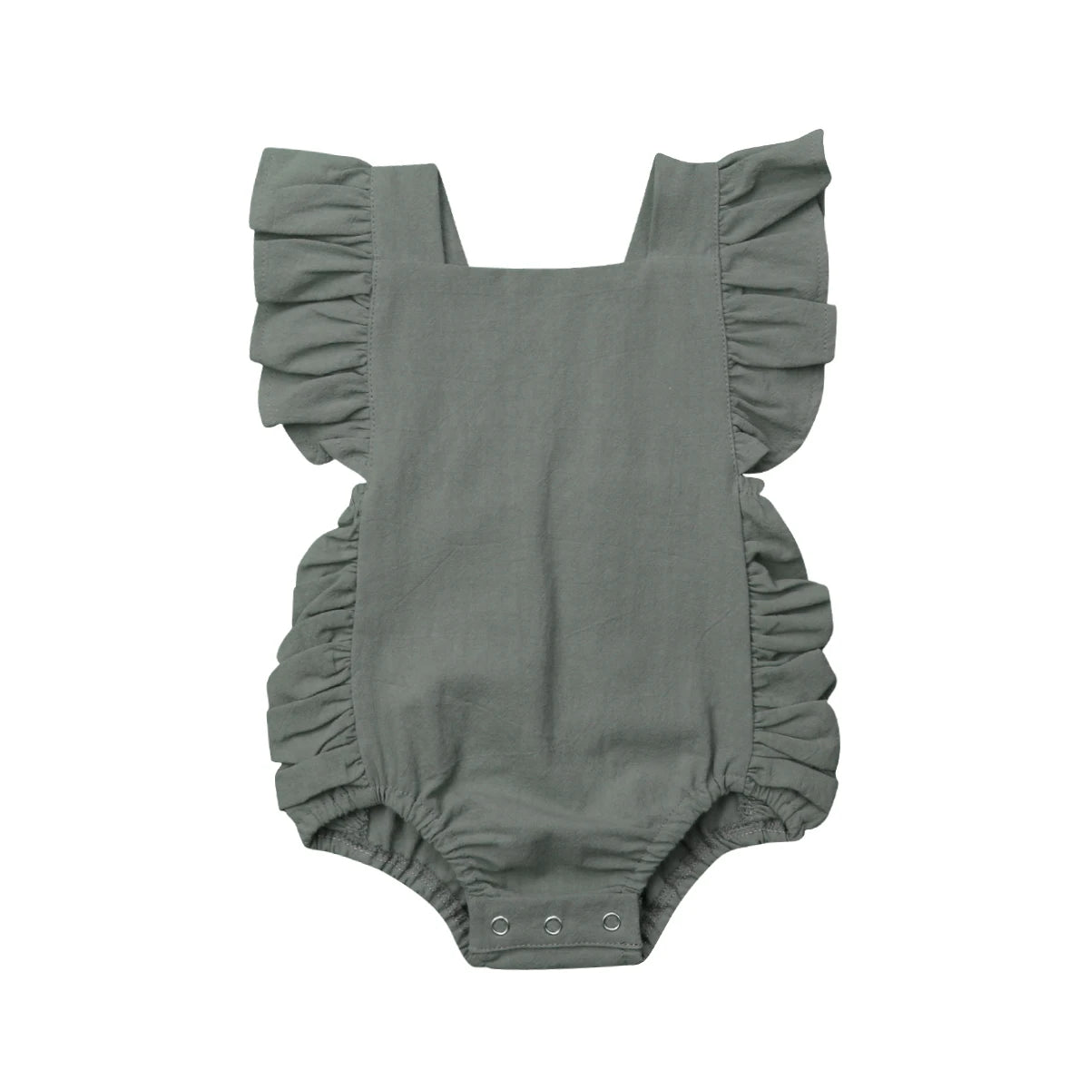 Citgeett Summer Newborn Baby Girl Bodysuit Ruffle Sleeveless Cute Solid Jumpsuit 4 Colors rUFFLE solid Fashion Outfits Sunsuit