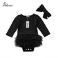 2018 Brand New Newborn Toddler Infant Baby Girl Romper Tutu Dress Jumpsuit Longsleeve Clothes Headband Solid Outfit Wholesale