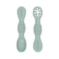 Baby Spoon Fork Set Food Grade Silicone Sticky Spoon Children Cutlery Training Spoon Feeding Tableware Soft Kitchen Accessories
