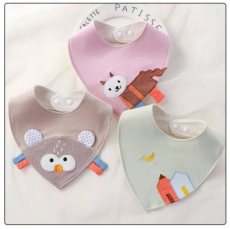 Cartoon Baby Bibs Soft Newborn Feeding Towel Cotton Cloths Baby Girls Boys Bandana Bib Newborn Saliva Towel Burp Cloths