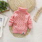 Kids Girl Sweater Tricots Turtleneck Pullover Baby Winter Tops Solid Color Sweaters Autumn Boy Girl Warm Sweater Pull 1-8Y