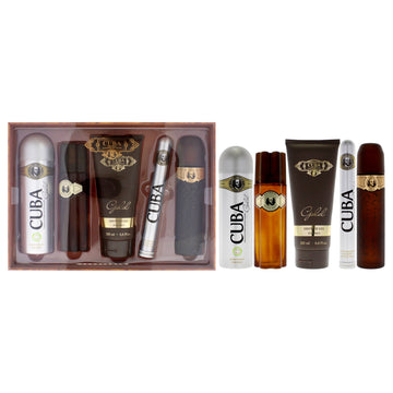 Cuba Gold Must Have By Cuba For Men - 5 Pc Gift Set 3.3Oz Edt Spray, 1.17Oz Edt Spray, 3.3Oz After Shave, 6.7Oz Body Spray, 6.7O