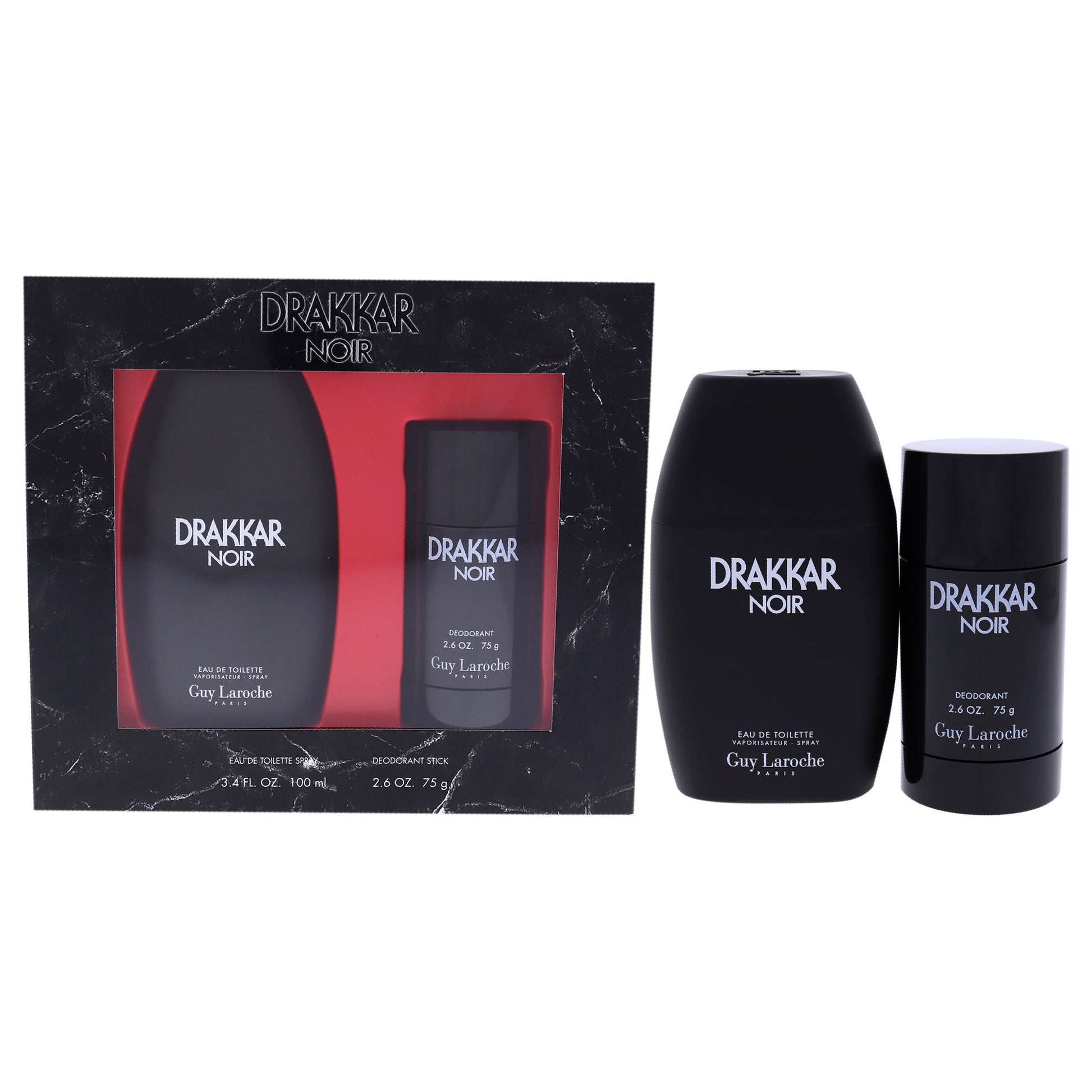 Drakkar Noir By Guy Laroche For Men - 2 Pc Gift Set 3.4 Oz Edt And 2.5 Oz Deodorant Stick