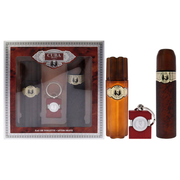 Cuba Gold By Cuba For Men - 3 Pc Gift Set 3.3Oz Edt Spray, 3.3Oz After Shave, Keychain