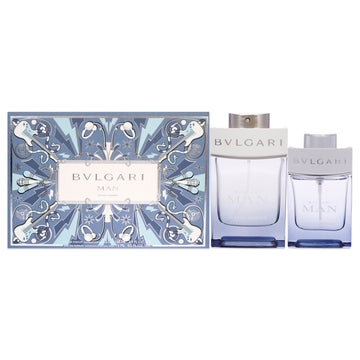 Bvlgari Man Glacial Essence By Bvlgari For Men - 2 Pc Gift Set 3.4Oz Edp Spray, 0.5Oz Edp Spray