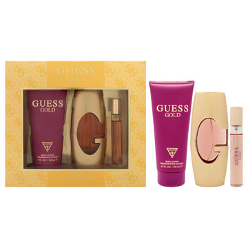 Guess Gold By Guess For Women - 3 Pc Gift Set 2.5Oz Edp Spray, 0.5Oz Travel Spray, 6.7Oz Body Lotion