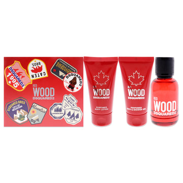 Red Wood By Dsquared2 For Women - 3 Pc Gift Set 1.7Oz Edt Spray, 1.7Oz Body Lotion, 1.7Oz Bath And Shower Gel