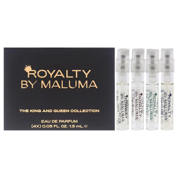 The King And Queen Collection By Royalty By Maluma For Unisex - 4 Pc Gift Set 0.05Oz Onyx For Him Edp Spray, 0.05Oz Garnet For H