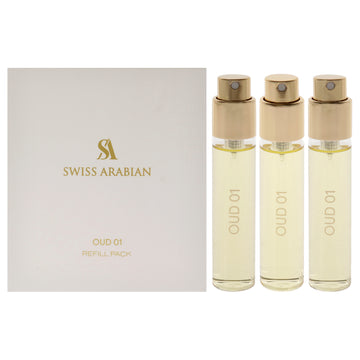 Oud 01 By Swiss Arabian For Unisex - 3 Pc Mini Gift Set 3 X 1Oz Edp Spray (Refill)