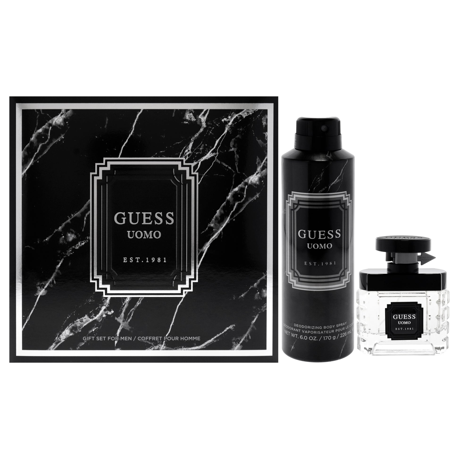 Guess Uomo By Guess For Men - 2 Pc Gift Set 1.7Oz Edt Spray, 6Oz Deodorizing Body Spray