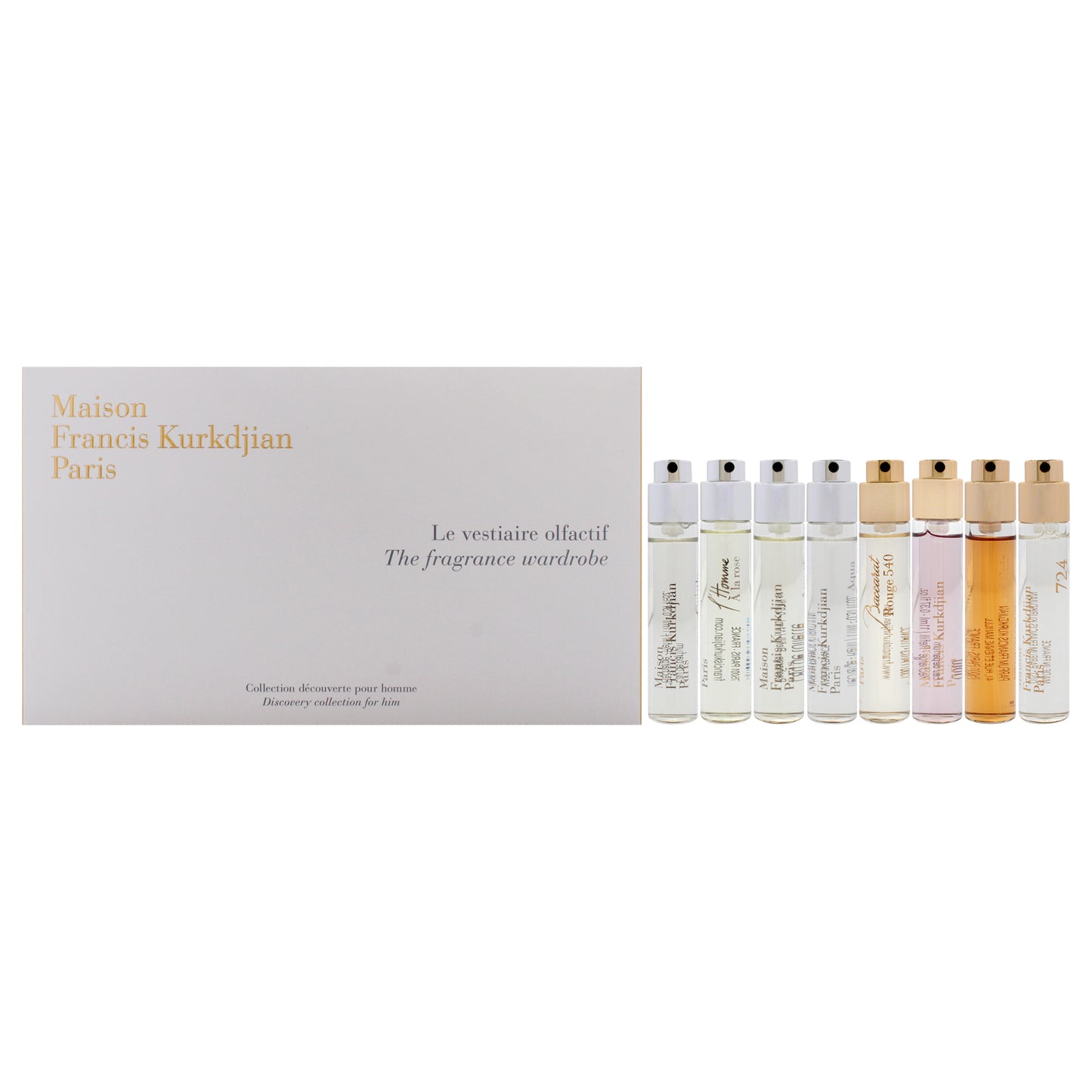 The Fragrance Wardrobe For Him By Maison Francis Kurkdjian For Men - 8 Pc Mini Gift Set 0.37Oz Aqua Universalis Edp Spray, 0.37O