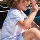 Deolinda - White & Blue T-Shirt & Shorts 2 Pc Set