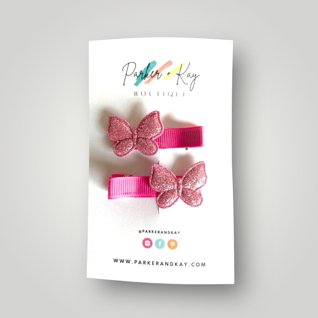 Shimmering Butterfly Hair Clips