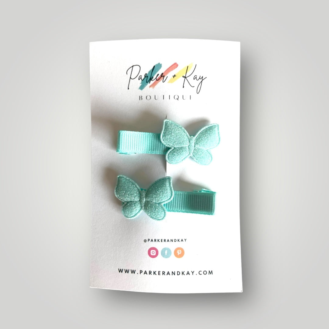 Shimmering Butterfly Hair Clips