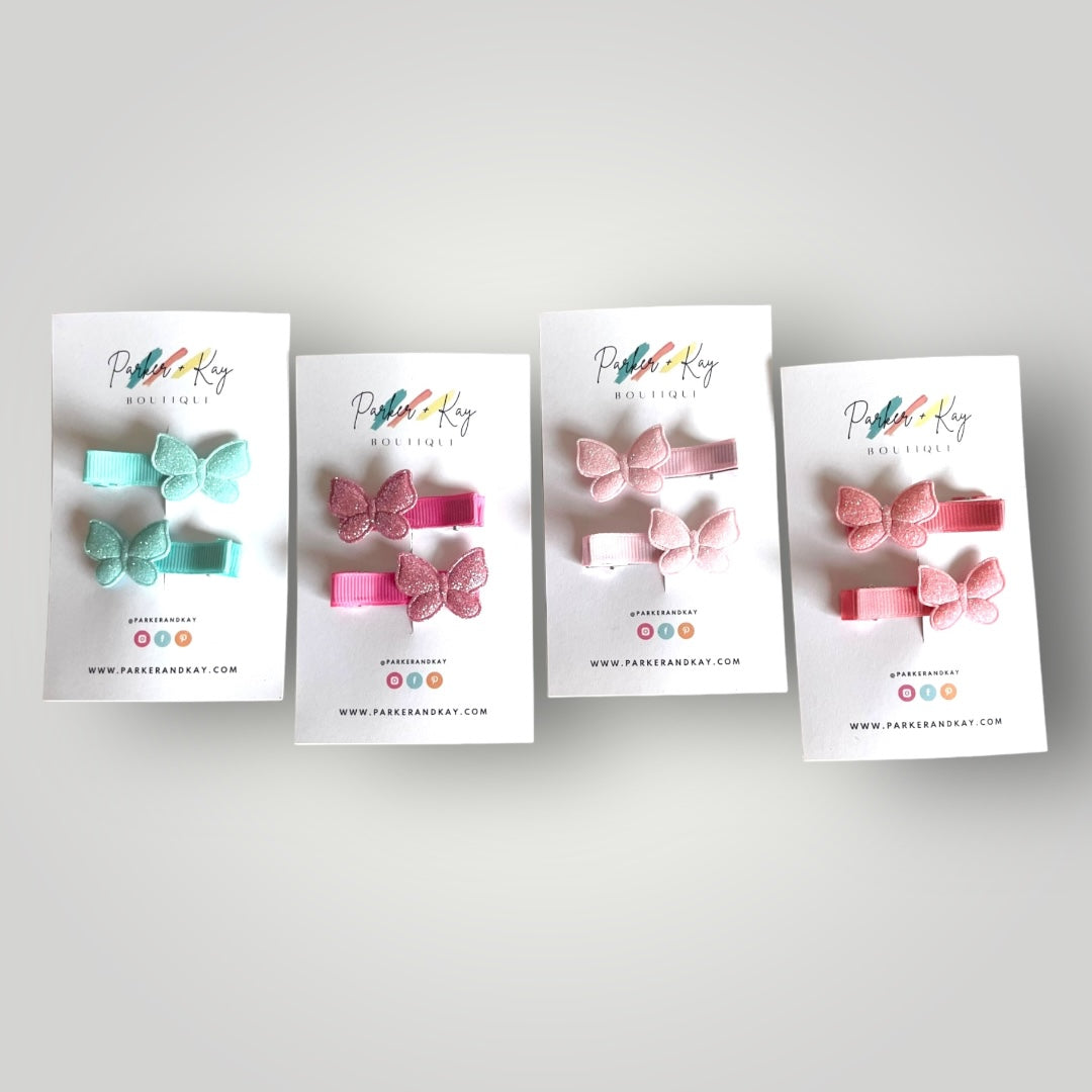 Shimmering Butterfly Hair Clips