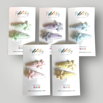 Glistening Flower Clips Set