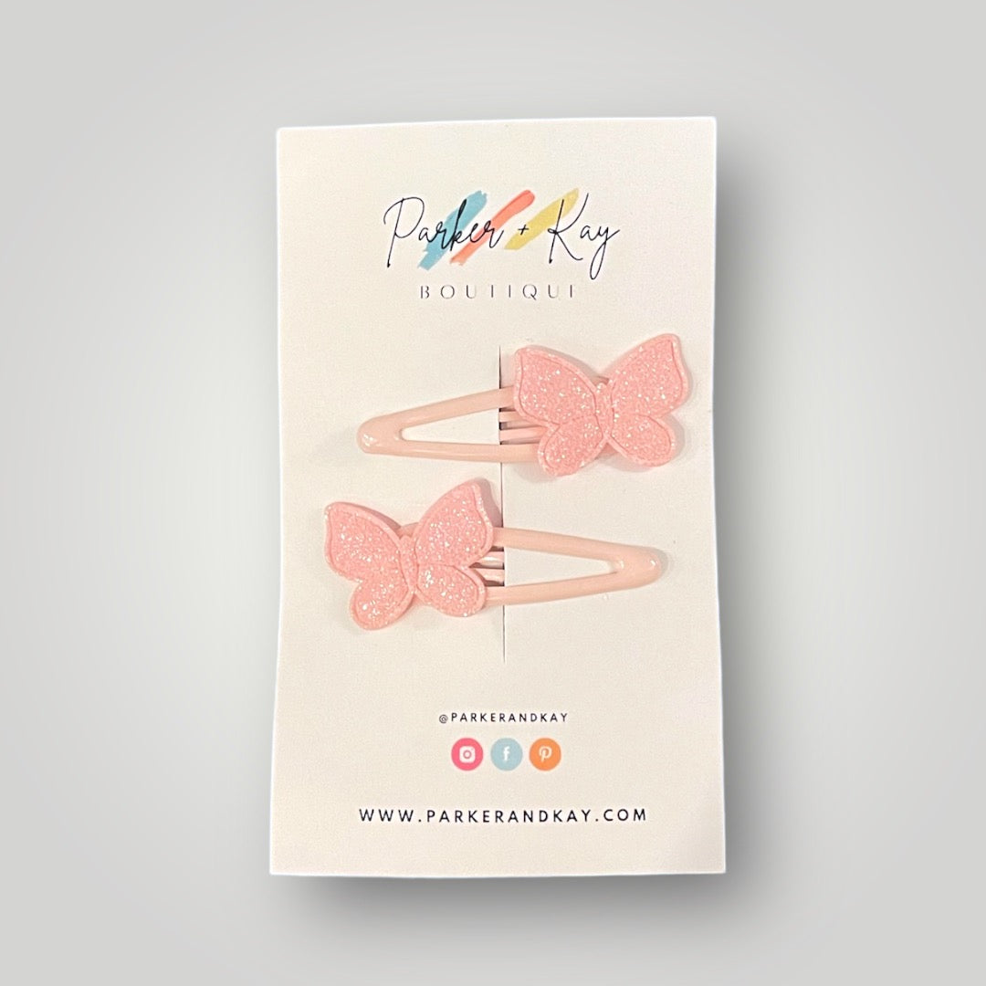 Shimmering Butterfly Hair Clips