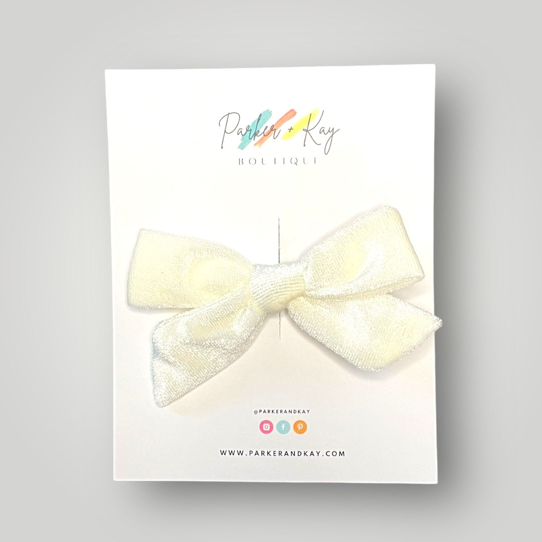 Velour Hair Bow | Clip, Headband, or Pigtail Clips