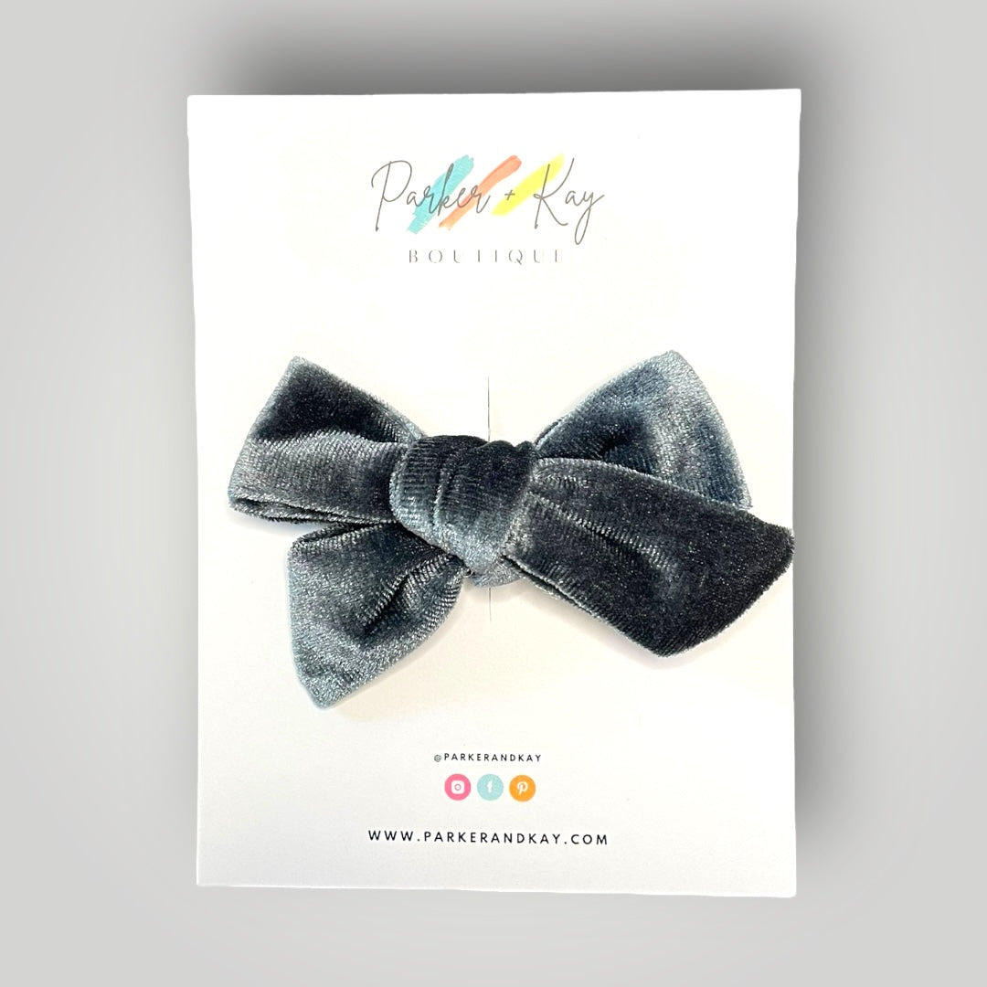 Velour Hair Bow | Clip, Headband, or Pigtail Clips