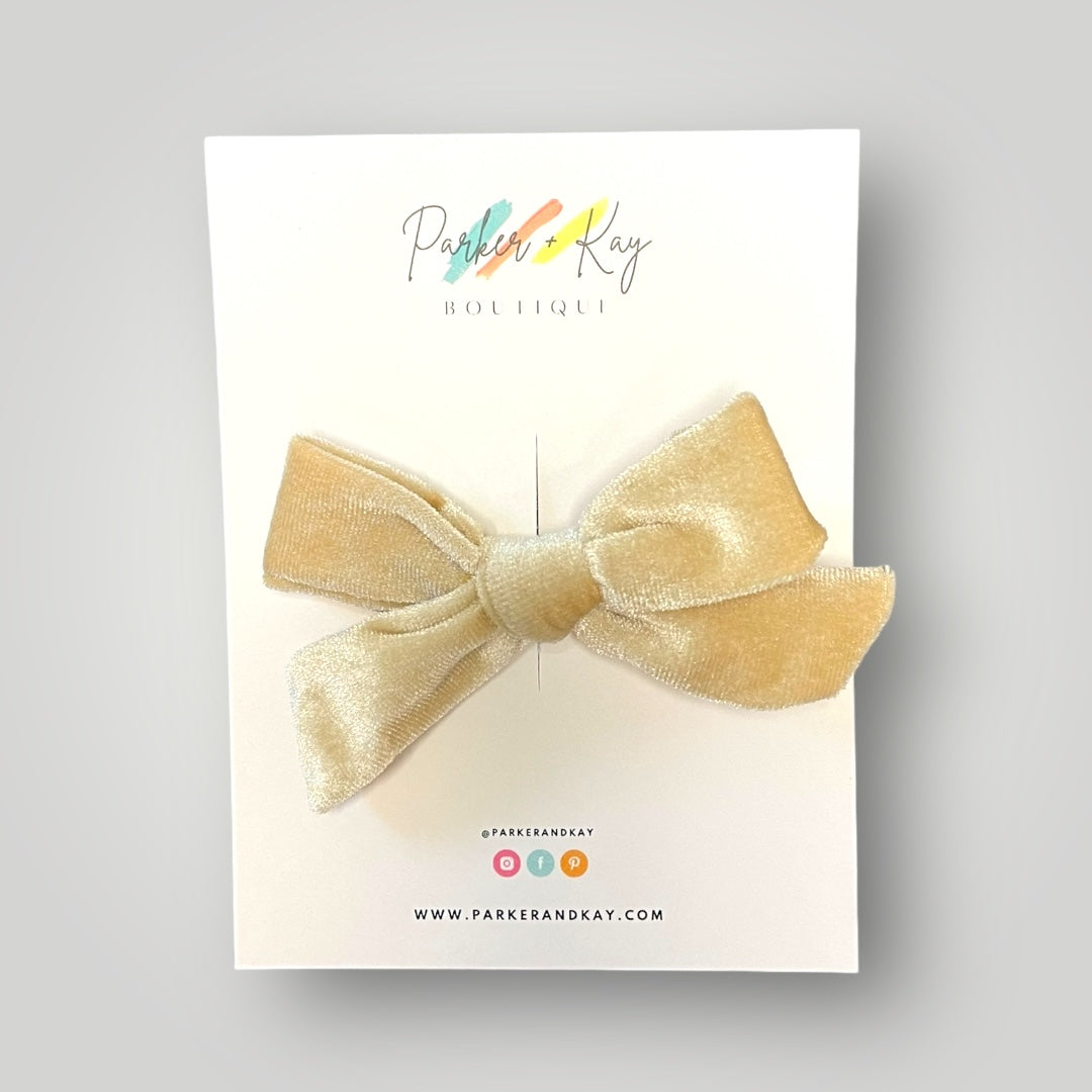 Velour Hair Bow | Clip, Headband, or Pigtail Clips