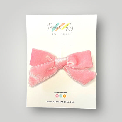 Velour Hair Bow | Clip, Headband, or Pigtail Clips