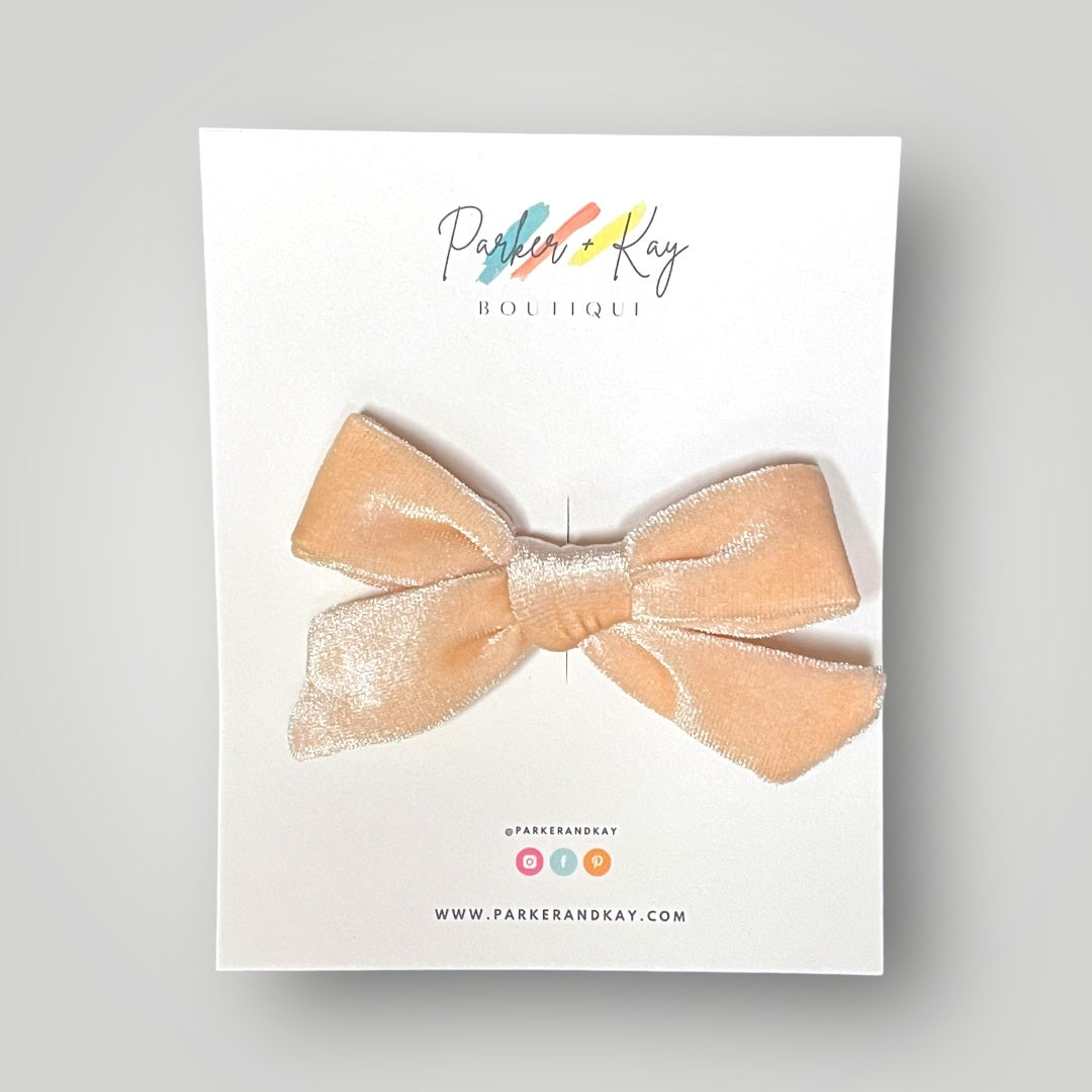 Velour Hair Bow | Clip, Headband, or Pigtail Clips