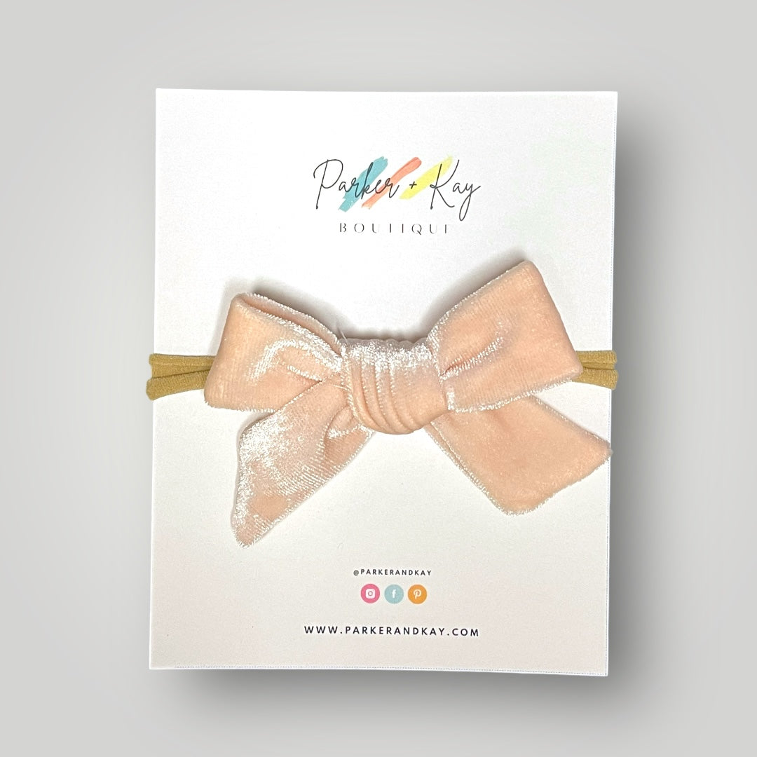 Velour Hair Bow | Clip, Headband, or Pigtail Clips