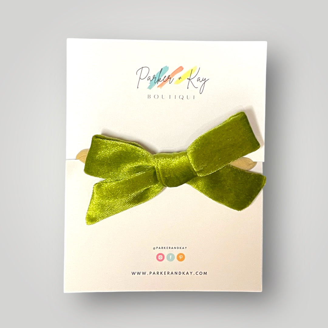 Velour Hair Bow | Clip, Headband, or Pigtail Clips