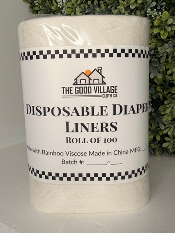 Biodegradable Disposable Cloth Diaper Liners | 100 Pack Bamboo Viscose Liners