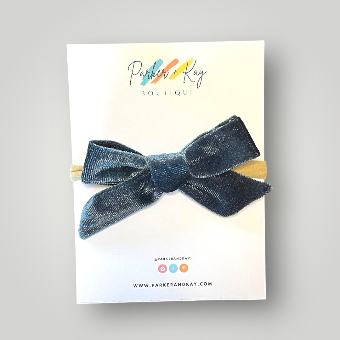 Velour Hair Bow | Clip, Headband, or Pigtail Clips