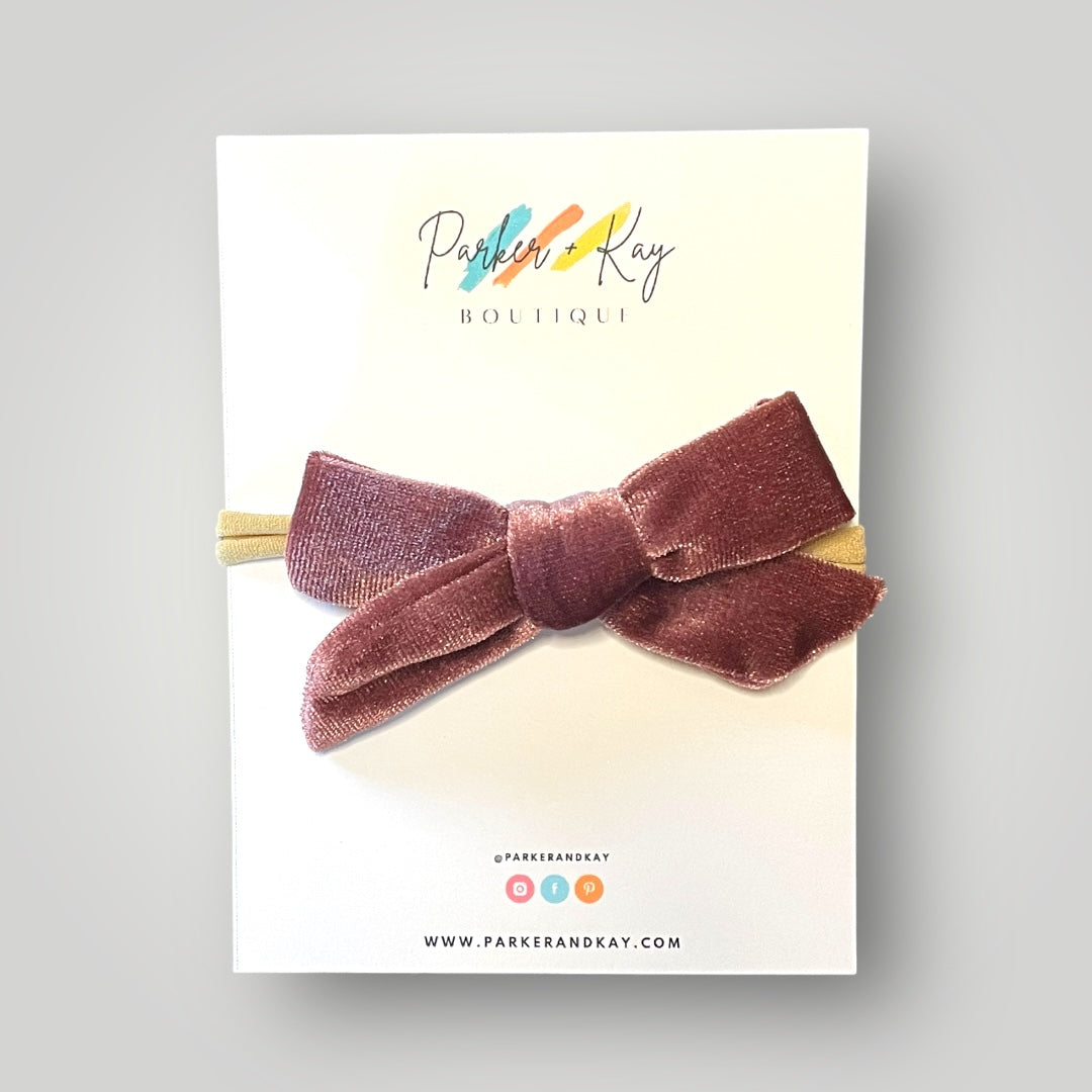 Velour Hair Bow | Clip, Headband, or Pigtail Clips