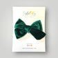 Velour Hair Bow | Clip, Headband, or Pigtail Clips