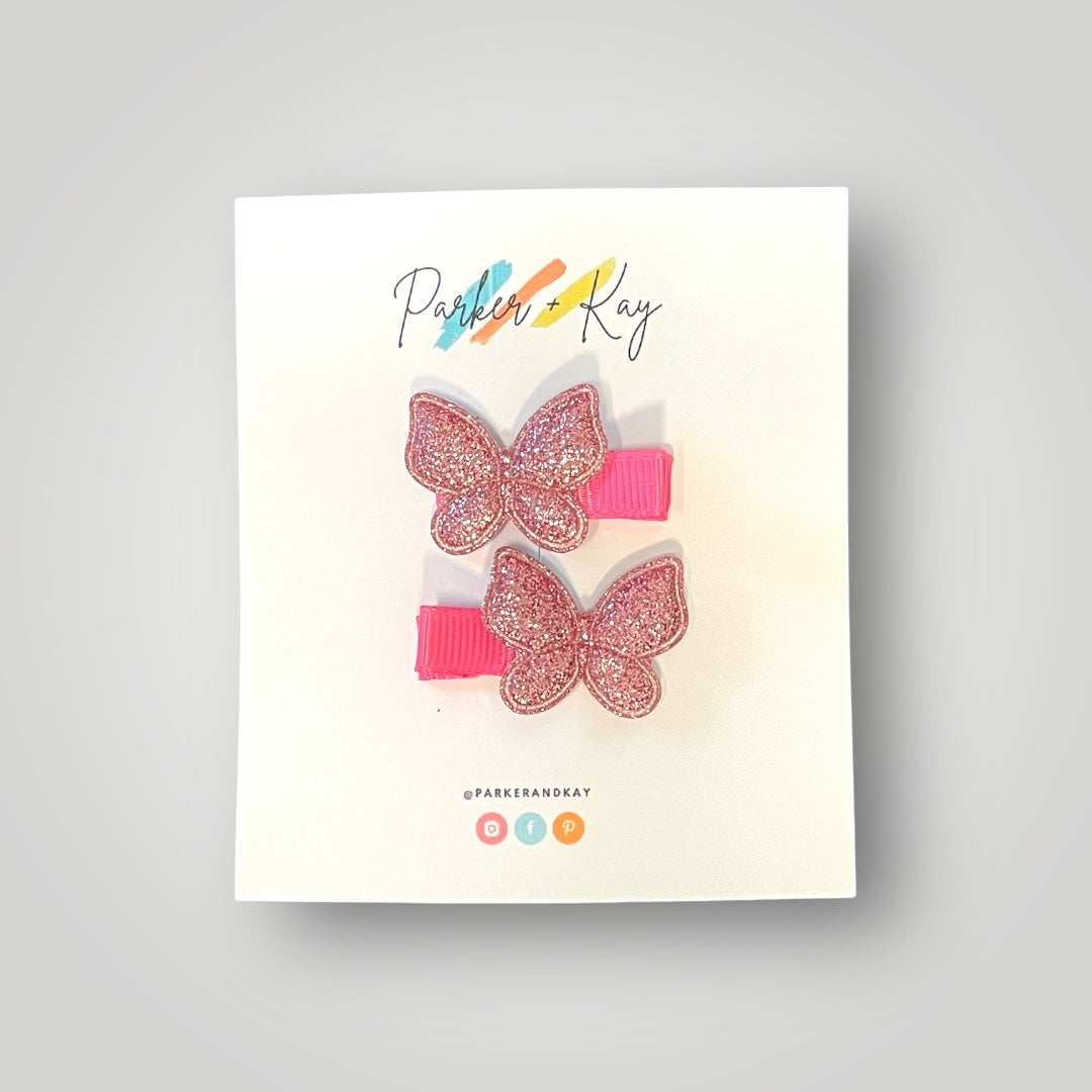 Shimmering Butterfly Hair Clips