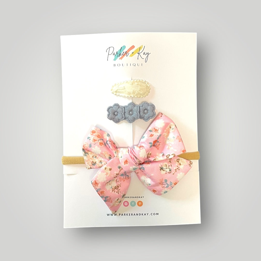Baby 3-Piece Floral Bow Variety Set