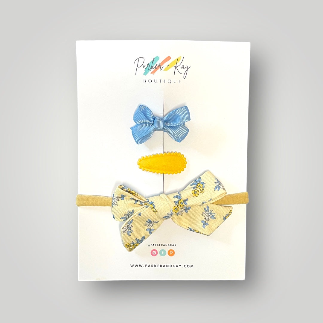 Baby 3-Piece Floral Bow Variety Set