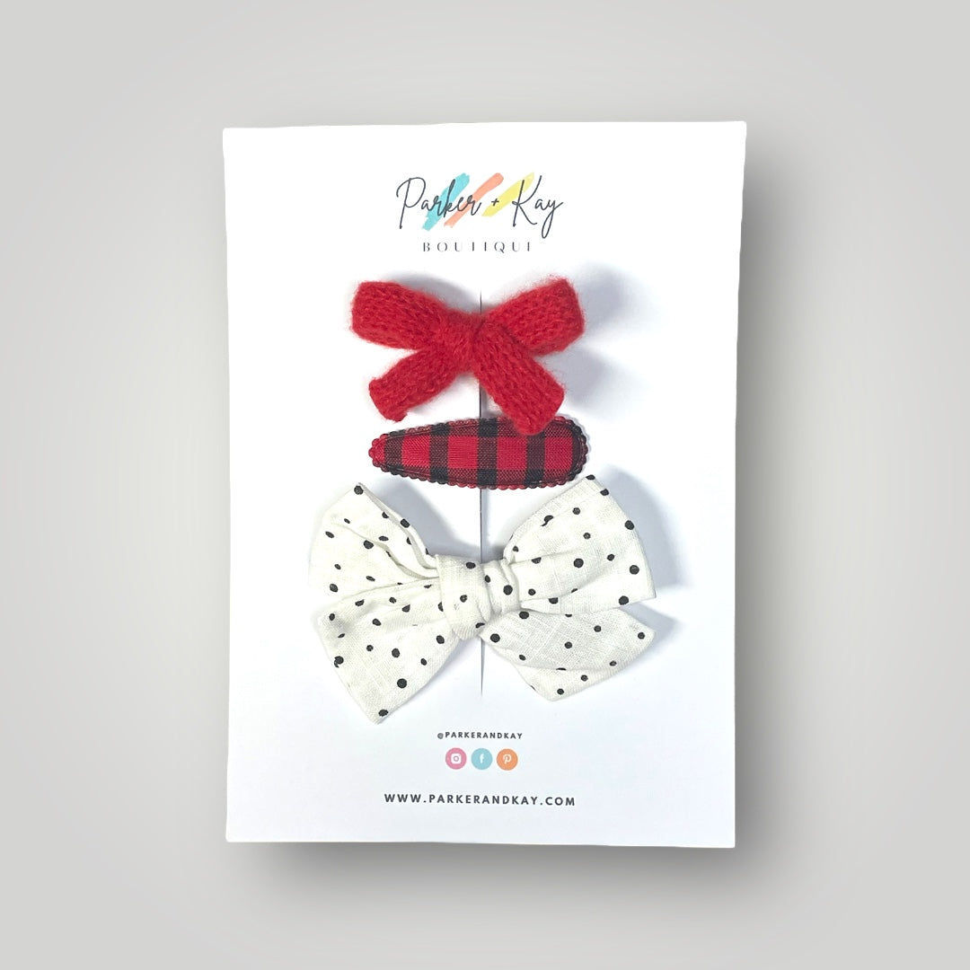 Girl’s 3-Piece Linen Bow Variety Set
