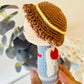 Handmade Crochet Angel Rattle – Organic Cotton Soft Baby Toy