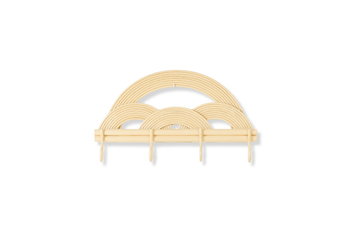 Montessori Rainbow Wall Hanger  |  Rattan Wall Rack | Boho Nursery Wall Hooks for Kids