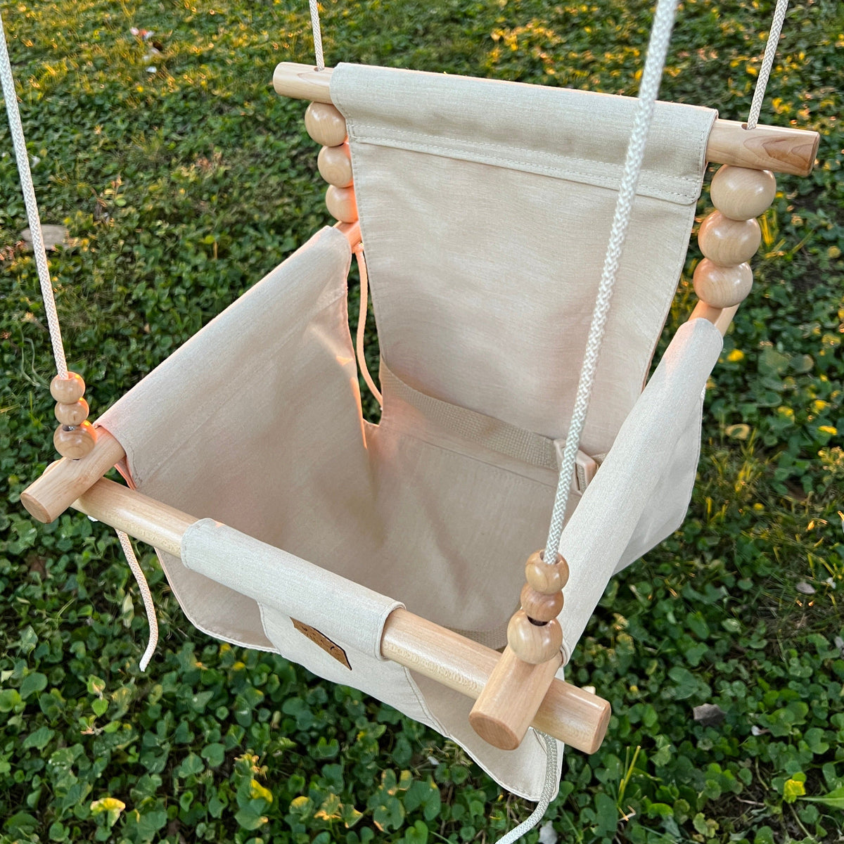 Premium Outdoor High Back Baby & Toddler Swing- Wheat