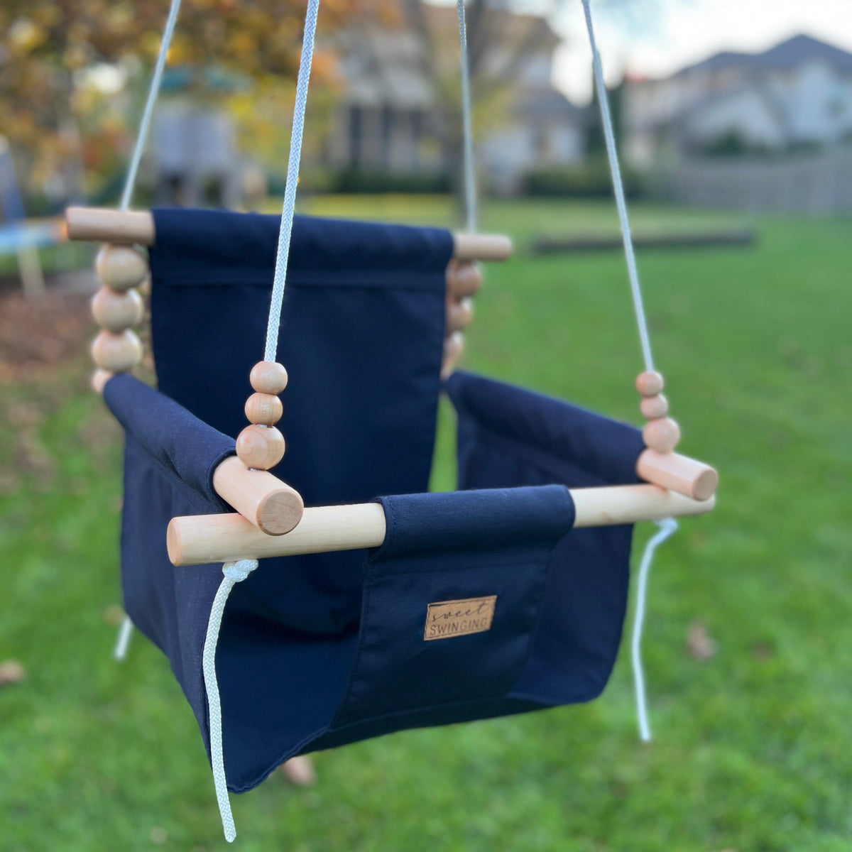 Premium Outdoor High Back Baby & Toddler Swing- Navy