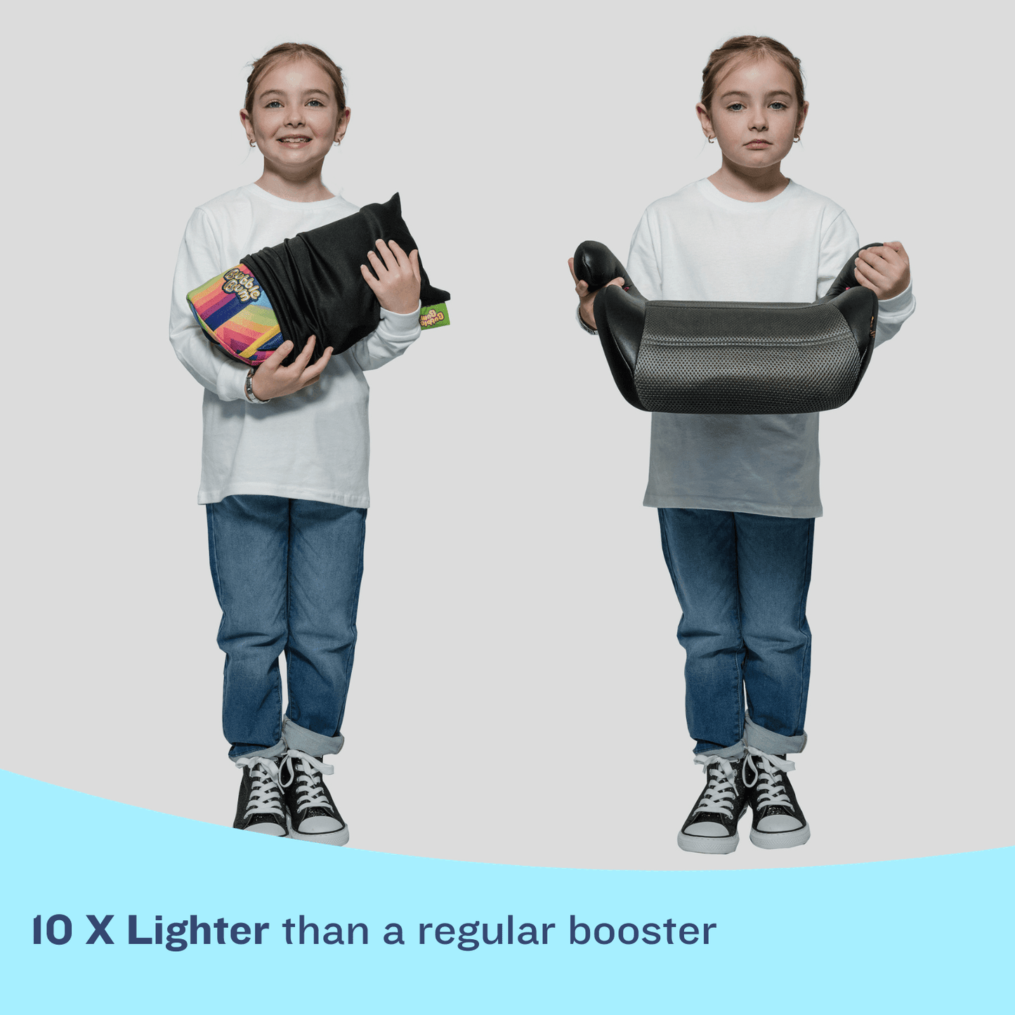 BubbleBum Inflatable Car Booster Seat - Travel Booster Seat - Rainbow Style ✔️