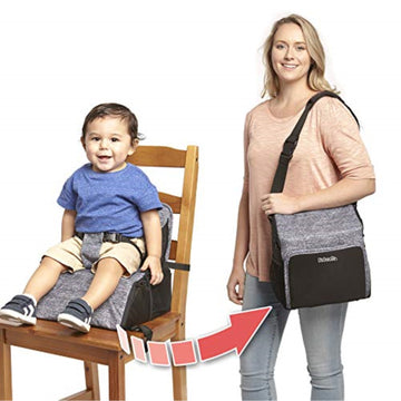 Kolcraft Explore N Store 2-In-1 Diaper Bag And Booster Seat - Space Grey
