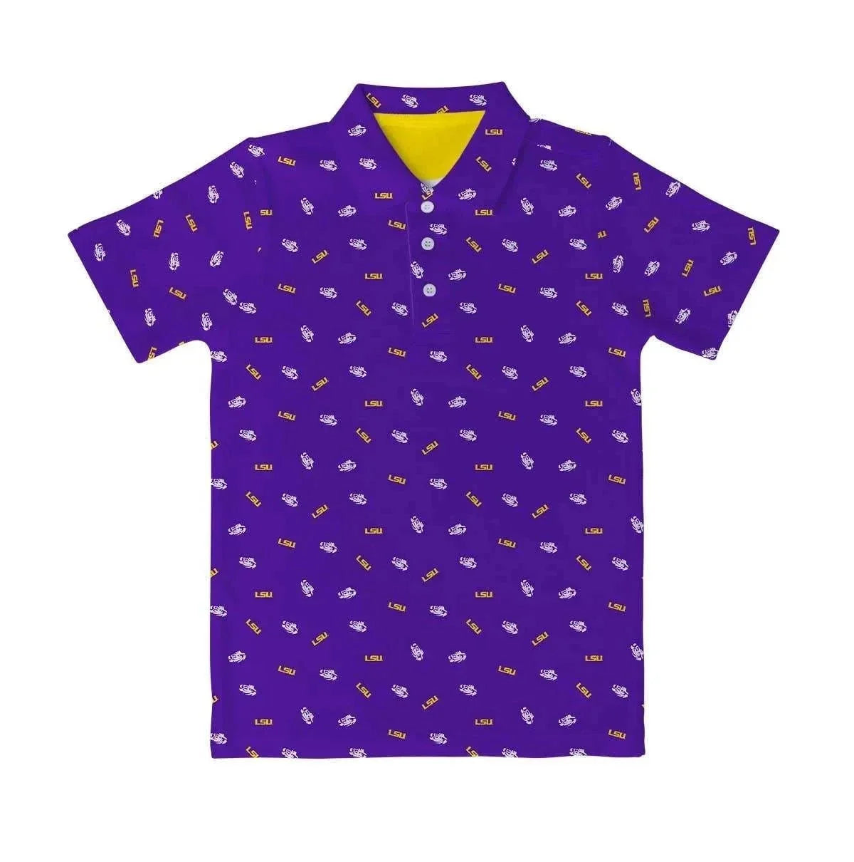 LSU Tigers Logo Short Sleeve Polo Shirt - Vive La Fete