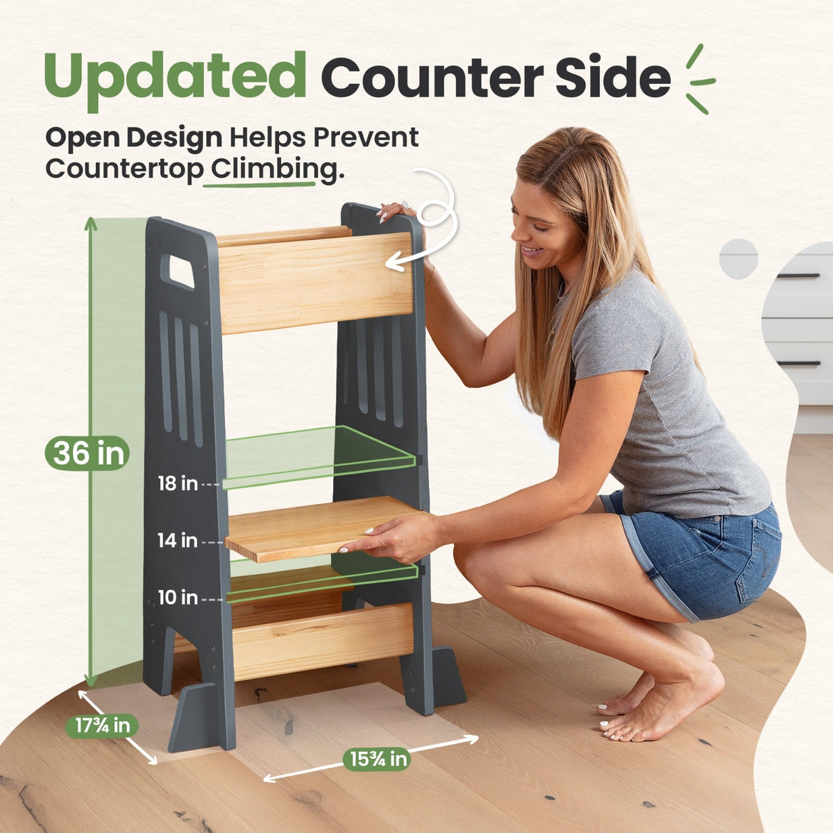 Standing Toddler Tower with Sliding Safety Door