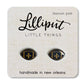 Lilliput Little Things - Black and Gold Fleur Football Earrings
